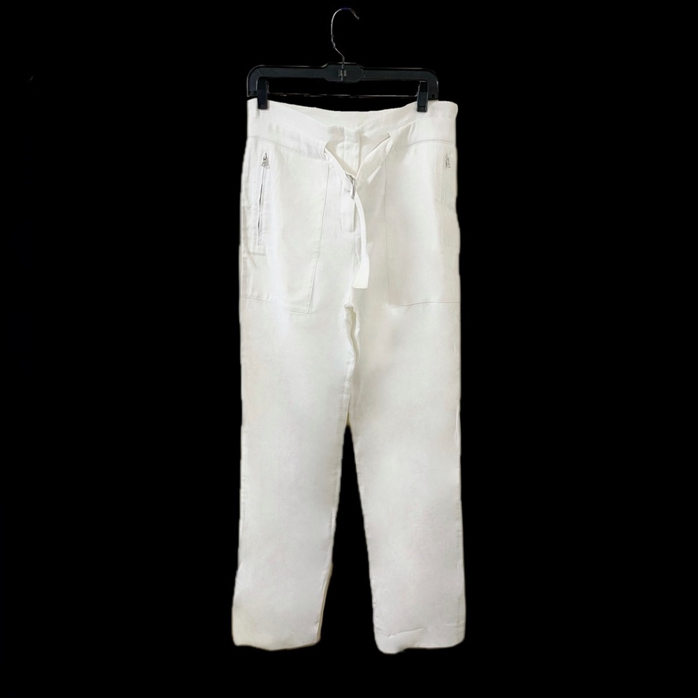 BCBGMAXAZRIA RUNWAY “Callen” White Straight Leg Cargo Style Dress Pants